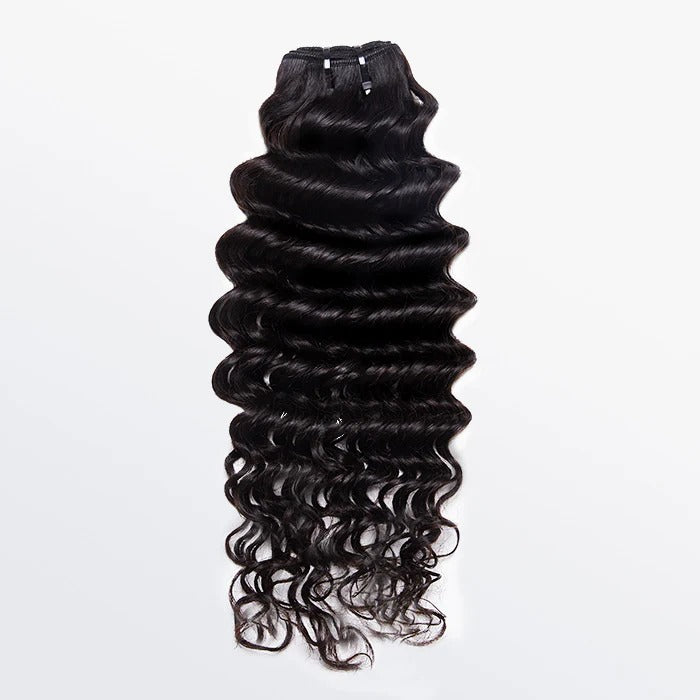 14-26 Inches Raw Vietnam Hair Bundles Deep Wavy #1B Natural Black