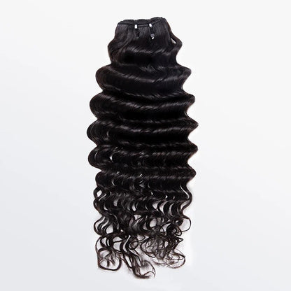14-26 Inches Raw Vietnam Hair Bundles Deep Wavy #1B Natural Black