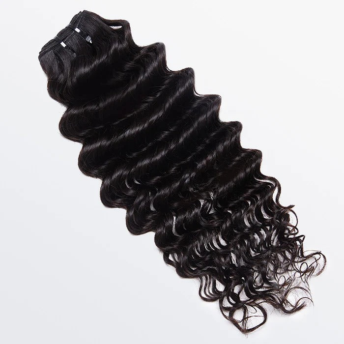 14-26 Inches Raw Vietnam Hair Bundles Deep Wavy #1B Natural Black