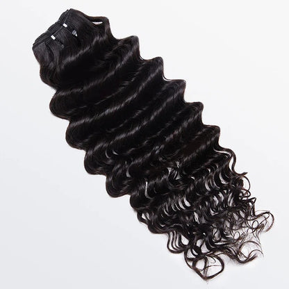 14-26 Inches Raw Vietnam Hair Bundles Deep Wavy #1B Natural Black