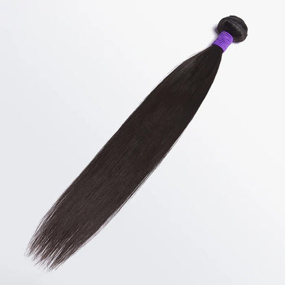 14-30 Inch 12A Premium Raw Indian Hair Straight #1B Natural Black ｜One Bundle