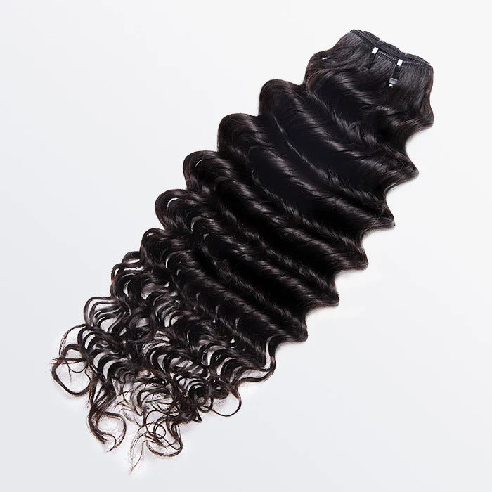 14-26 Inches Raw Vietnam Hair Bundles Deep Wavy #1B Natural Black