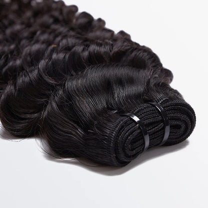 14-26 Inches Raw Vietnam Hair Bundles Deep Wavy #1B Natural Black