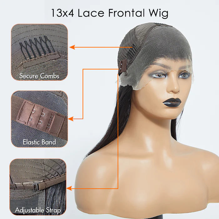 Bailey Hair Company Pre-Plucked 13x4 Lace Front Straight Bob Wig 150% Density